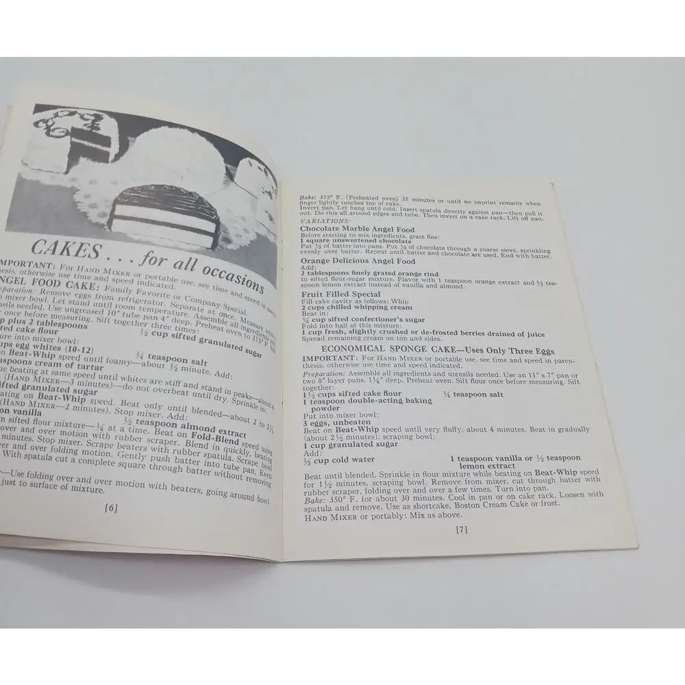 Your New Sunbeam Mixmaster Hand Mixer Recipe & Instruction Book Manual Vintage
